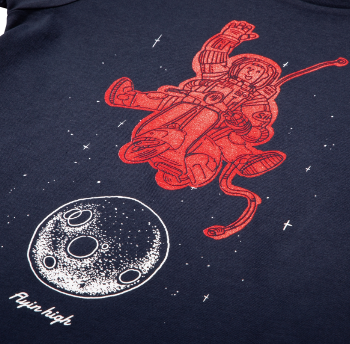 Camiseta infantil "Flyin high", azul oscuro