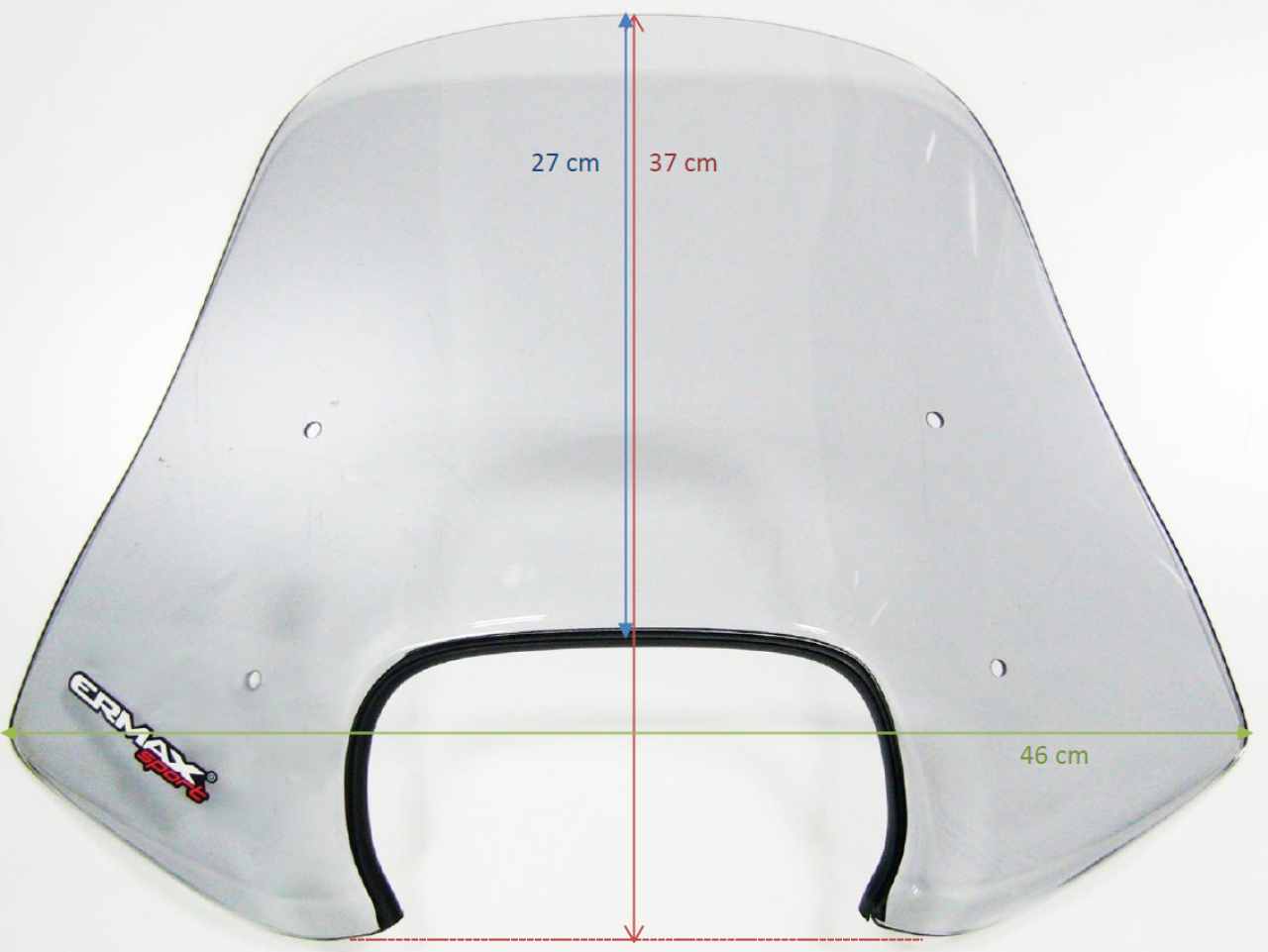 Parabrisas ERMAX Sport H 400 mm para Vespa Sprint 50-150cc 2T/4T, negro