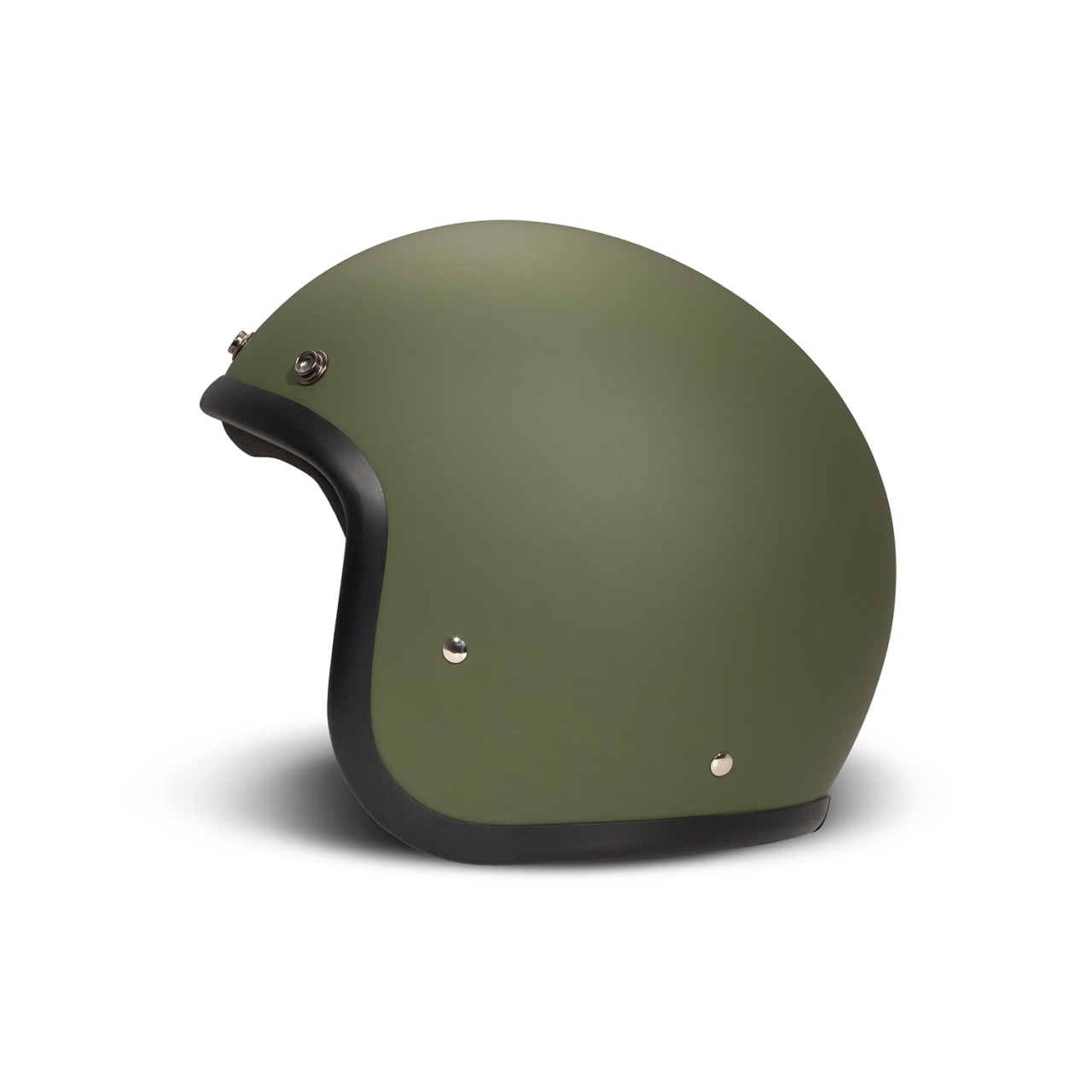 Casco abierto DMD Retro, verde mate, fibra de vidrio, ECE 22.06