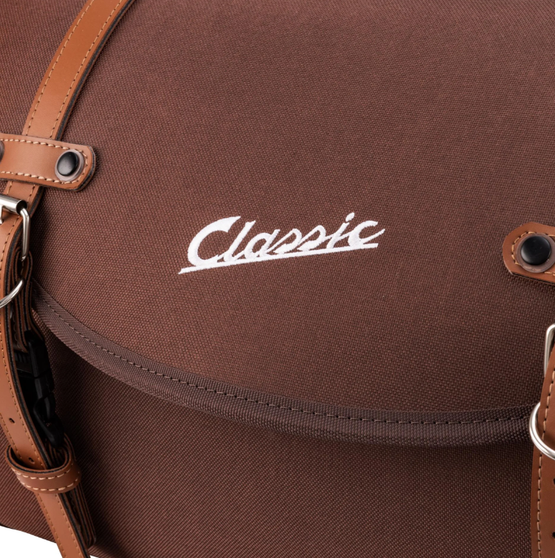 Bolsa "Classic" grande para Vespa, nailon, marrón tabaco