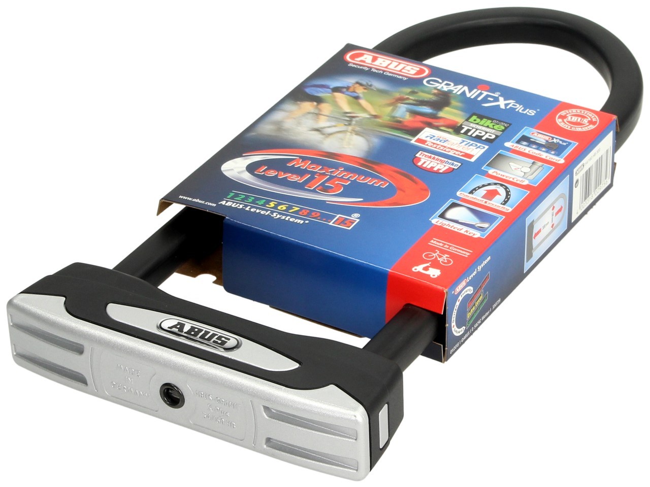ABUS U-lock 230x108 Granit X-Plus 54 para moto, scooter y Vespa