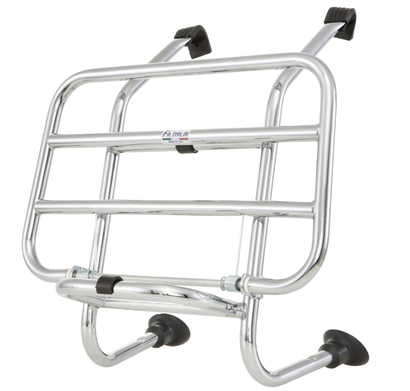 Portaequipajes delantero para Vespa PX 80-200cc, plegable, cromado