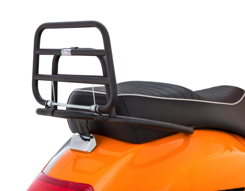 Portaequipajes trasero para Vespa GTS /GTS Super /GTV /GT 60, 125-300ccm, plegable, negro mate