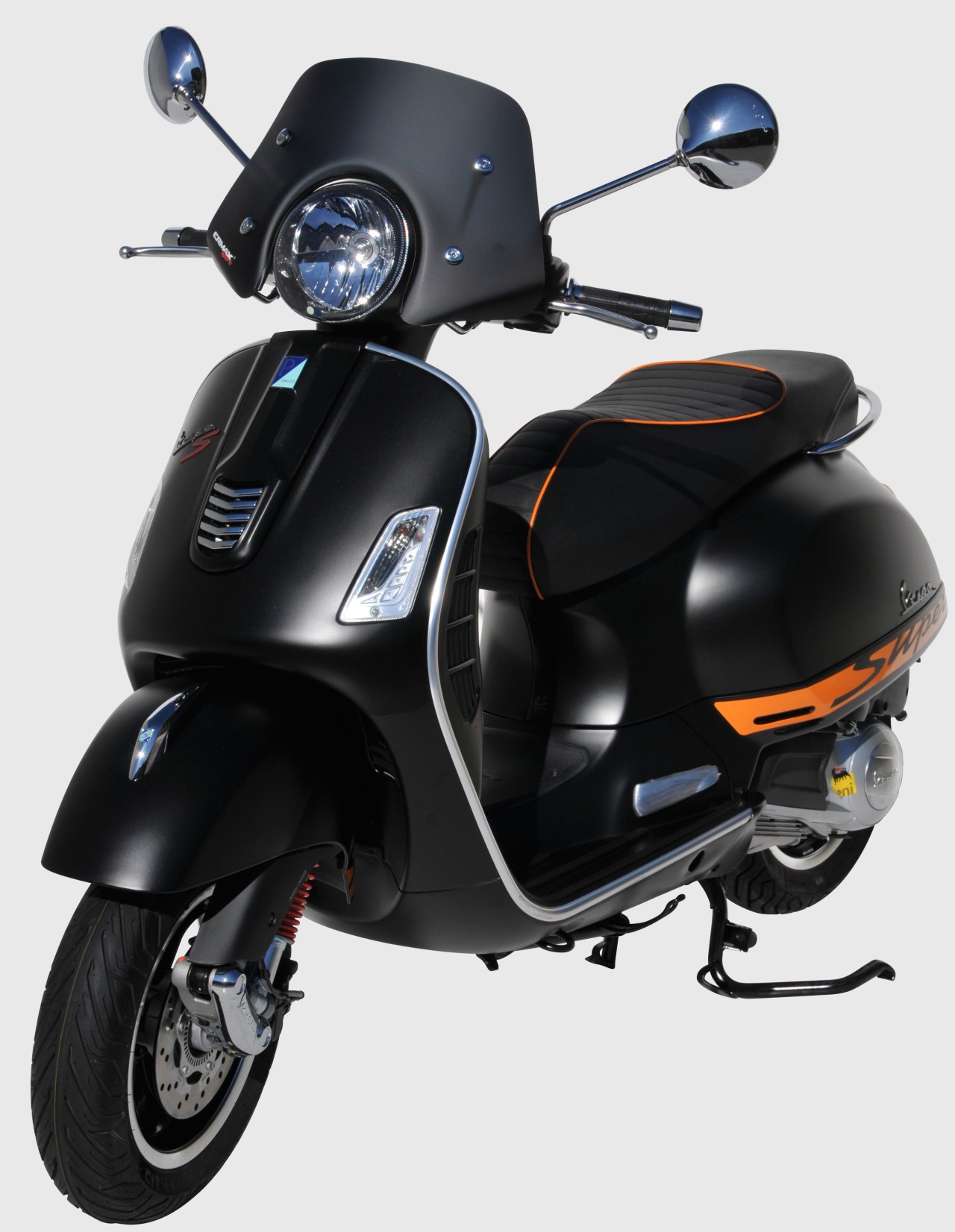 Parabrisas ERMAX Piccolo H 300 mm para Vespa GTS/GTS Super/GT L (-22), negro mate