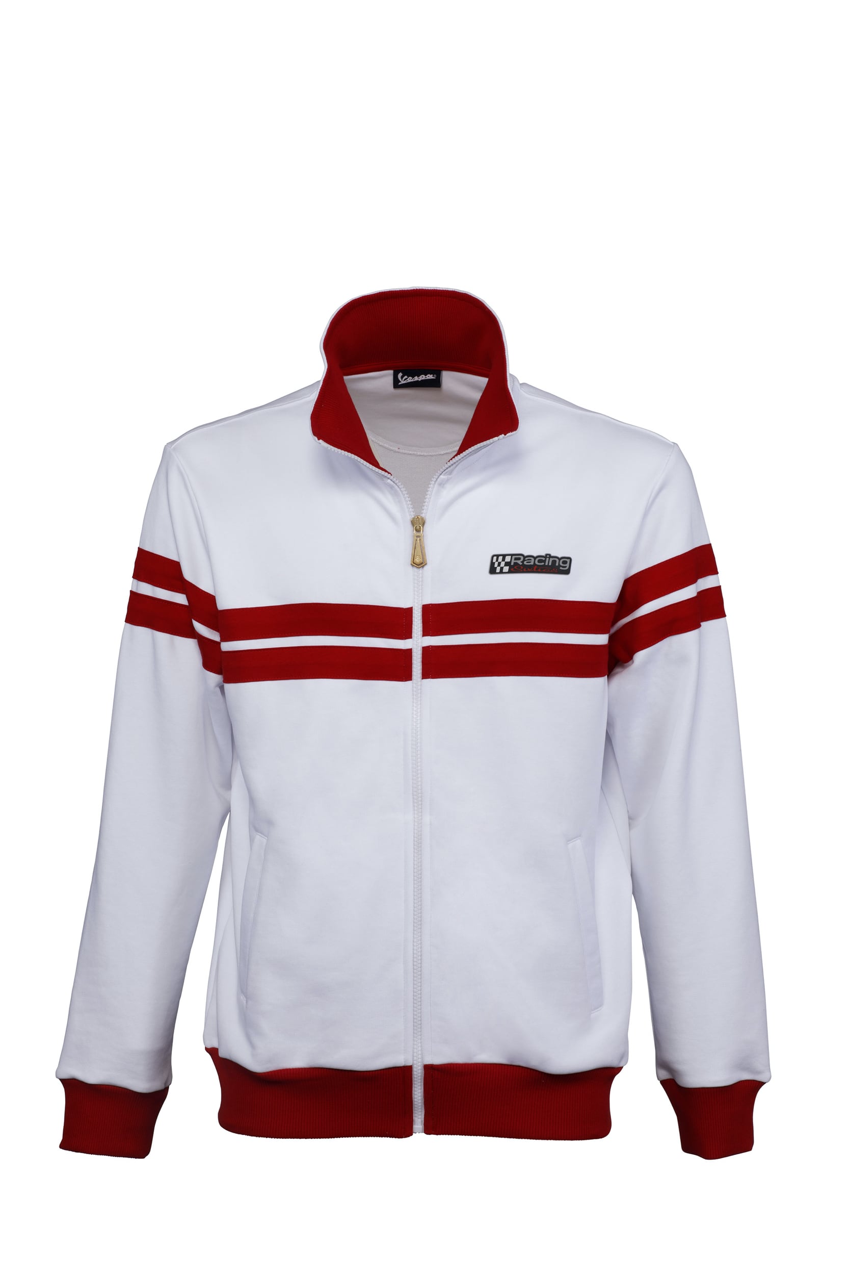 Vespa Sudadera Chaqueta Racing Sixties 60s blanco / rojo