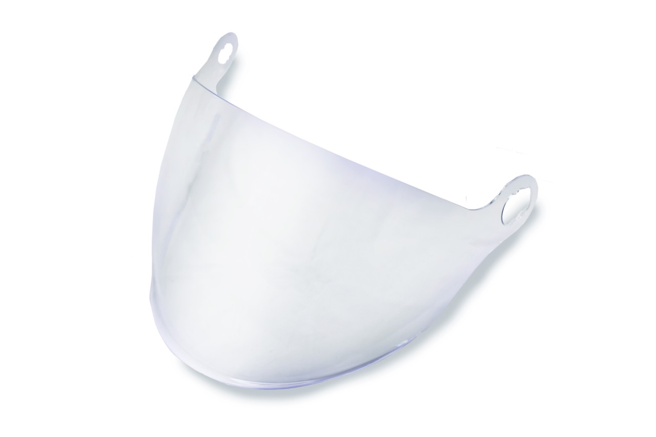 Visera Helmo Milano, larga, transparente, resistente a los arañazos, antivaho
