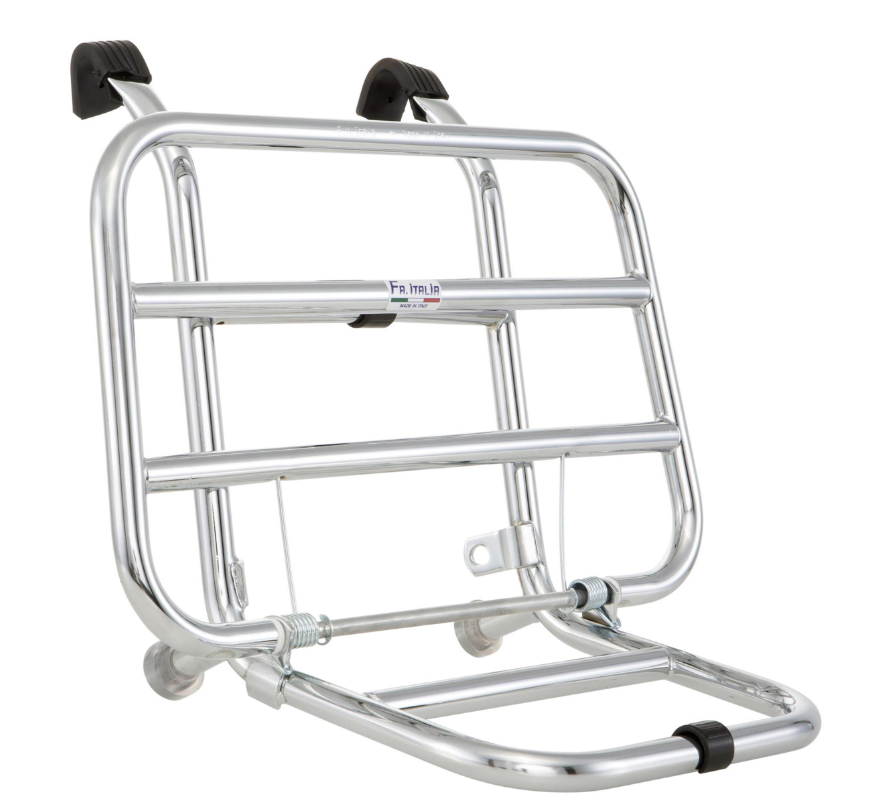 Portaequipajes delantero para Vespa PX 80-200cc, plegable, cromado