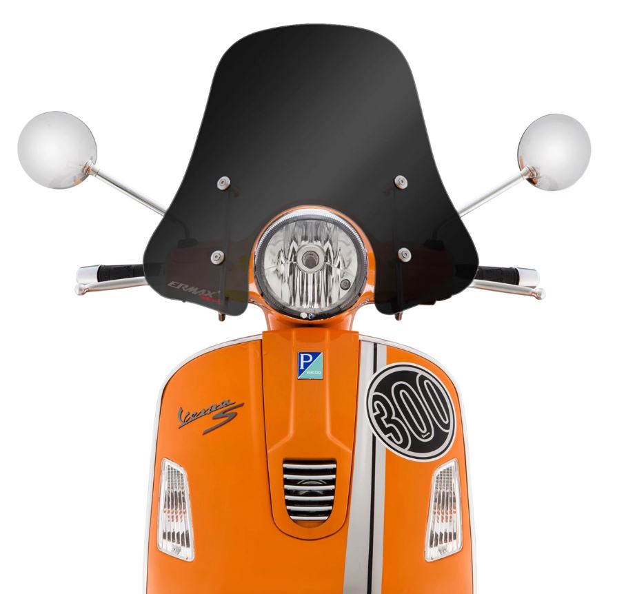 Parabrisas ERMAX Sportivo para Vespa GTS/GTS Super/GT/GT L (-'22), tintado negro