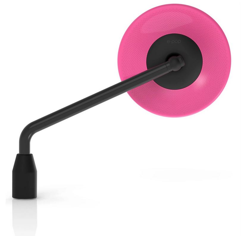 Espejo RIZOMA E-POP izquierda o derecha para Vespa, negro/rosa