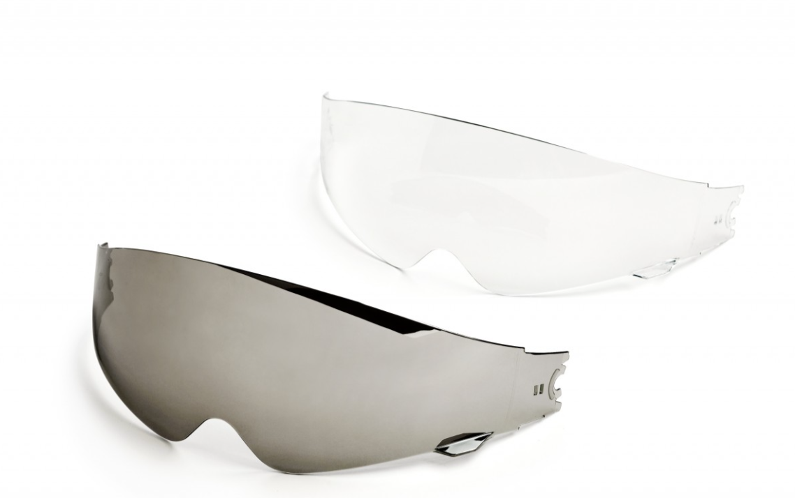 Visor solar Helmo Milano, transparente, resistente a los arañazos y a la niebla