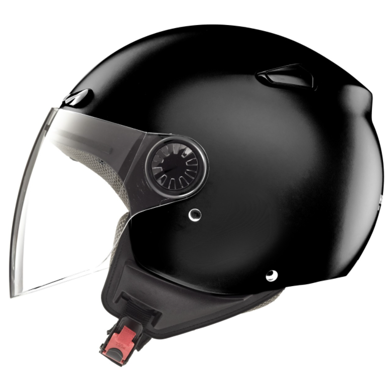 Casco jet Helmo Milano, Oscuro, negro, brillante