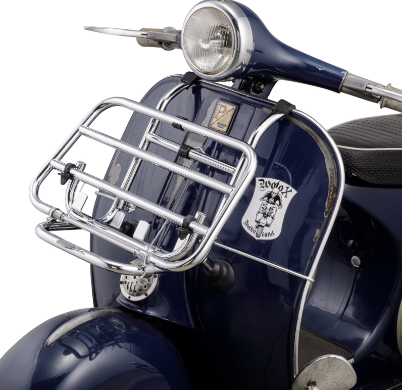 Portaequipajes delantero para Vespa PX 80-200cc, plegable, cromado