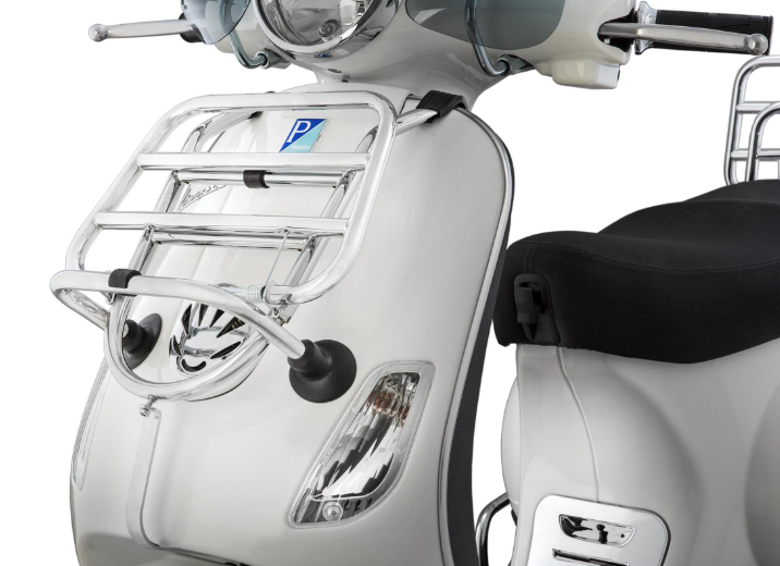 Portaequipajes delantero para Vespa LX /LXV /S 50-150cc, plegable, cromado