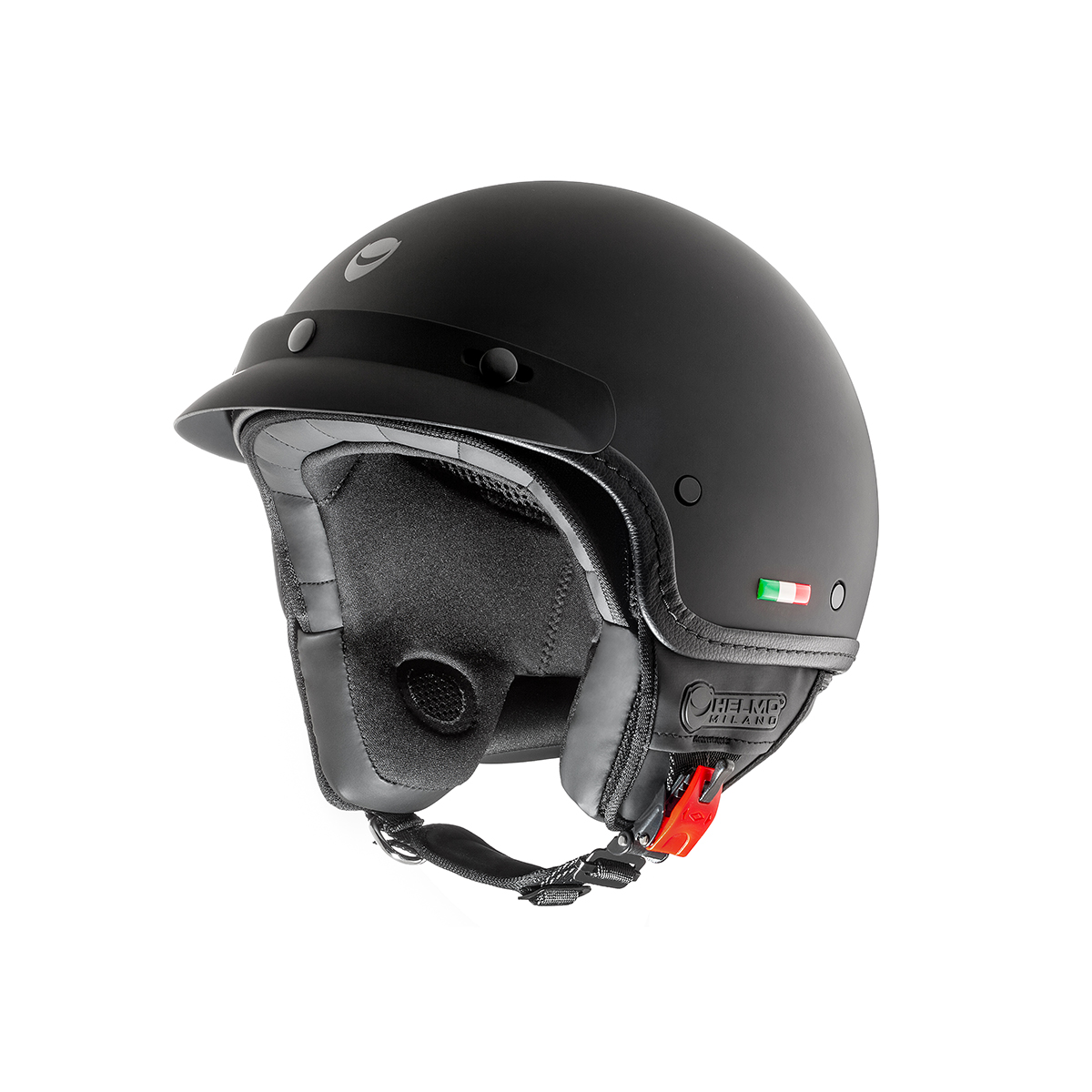 Casco jet Helmo Milano, FuoriPorta, negro, mate