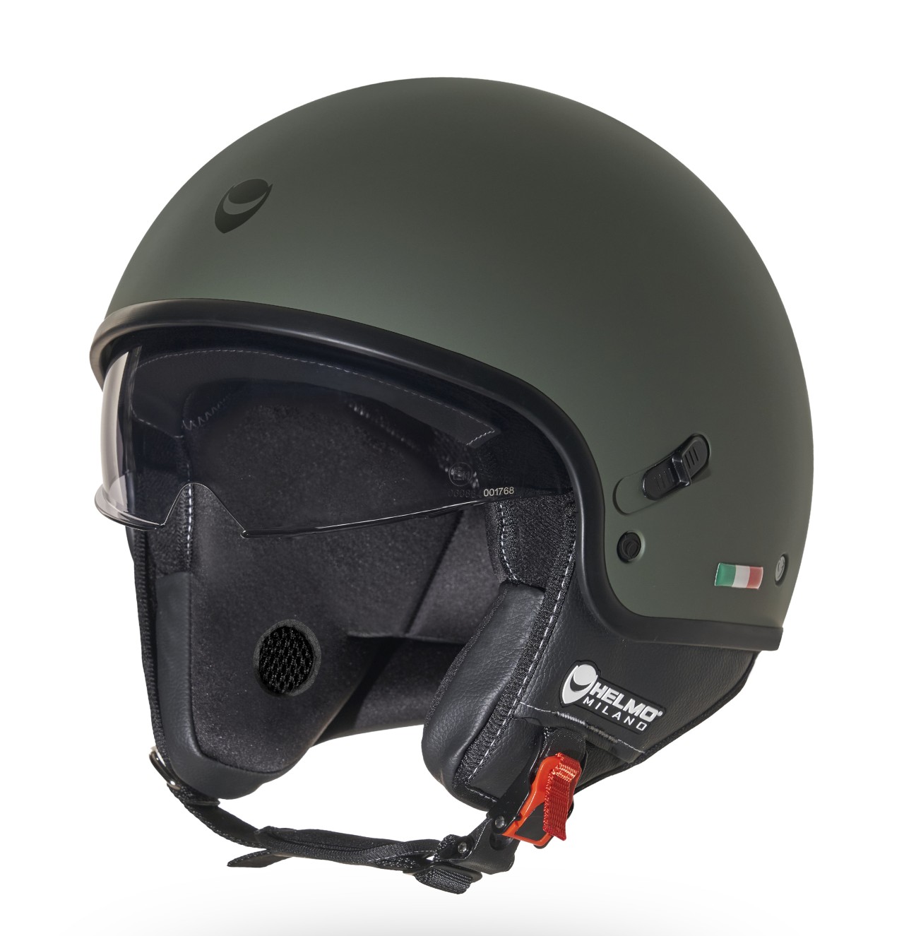 Helmo Milano Demi Jet Puro Deslizante verde mate