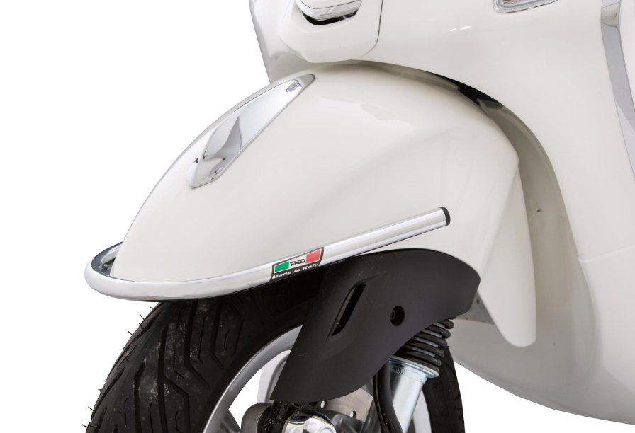 Guardabarros parachoques delantero para Vespa LX/LXV/S/Primavera/Sprint/Elettrica 50-150ccm, cromado