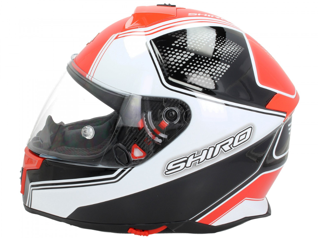 Casco integral Shiro, SH351, Fibra, F4, rojo