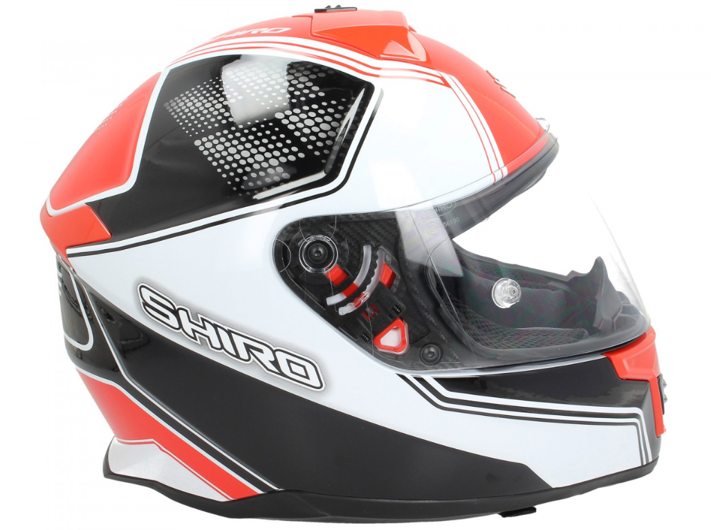 Casco integral Shiro, SH351, Fibra, F4, rojo