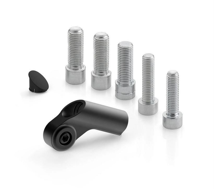 Adaptador de espejo RIZOMA "Side Mount" L 58,5 mm para Vespa, anodizado negro