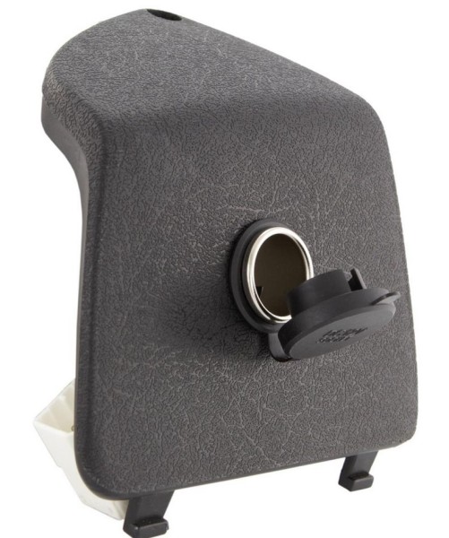 Tapa maletero izquierda con encendedor 12V para Vespa GTS/​GTS Super/​GTV/​GT, negra