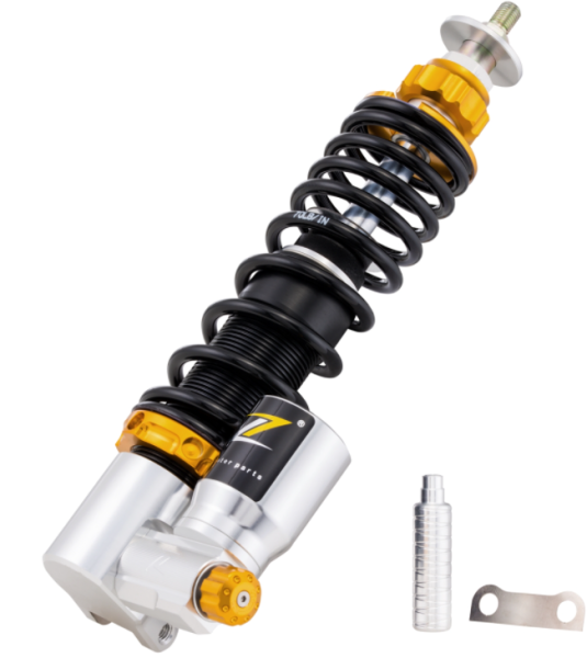 Amortiguador "Black Edition", delantero para Vespa Primavera/​Sprint 50 -150ccm ('17-), plata/naranja/negro