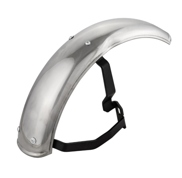 Guardabarros 2.0 Garelli para Vespa PX 80-200ccm, acero inoxidable pulido, soporte negro