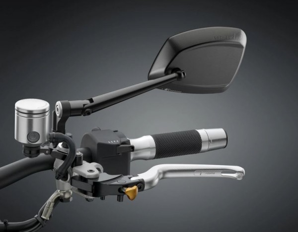 Espejo RIZOMA 4D derecho para Vespa, anodizado negro