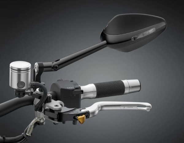 Espejo RIZOMA "Veloce L naked" izquierdo o derecho con intermitente para Vespa, anodizado negro
