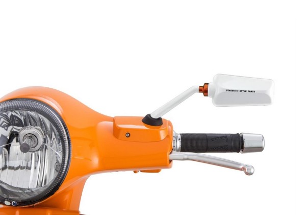 Espejo Stage6 F1 para Vespa, izquierdo, blanco