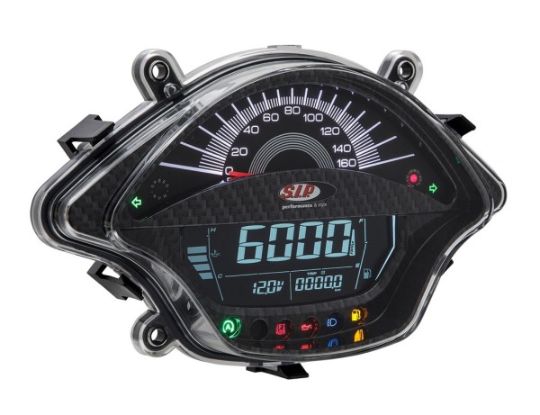 Cuentarrevoluciones/velocímetro para Vespa GTS/​GTS Super 300ccm FL ('14-), símil carbono