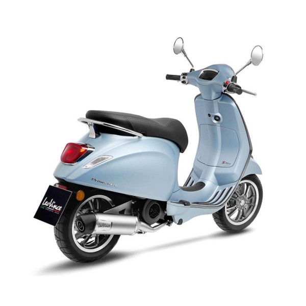 Sistema de escape LeoVince LV One Evo para Vespa Primavera 125, acero inoxidable plata, slip on, E-certificate