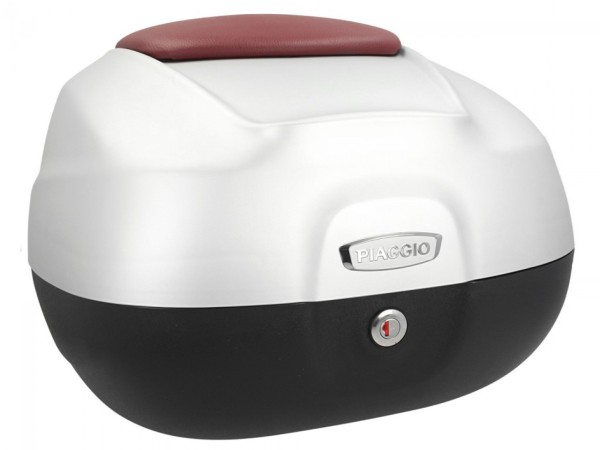 Maleta superior de 37 l con respaldo para Piaggio Beverly 350 Sport Touring (17-20) - gris mate 760/B