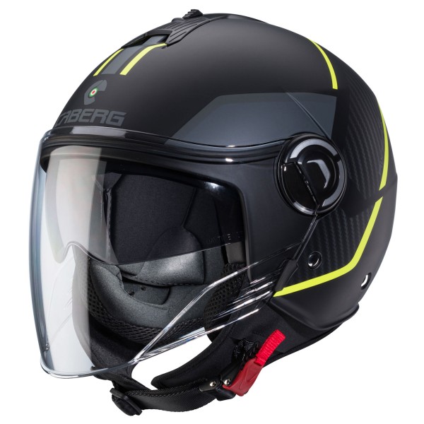 Casco Caberg Riviera V4 X Geo mate-negro/antracita-fluo-amarillo