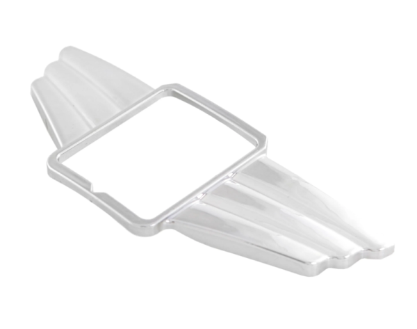 Aleta embellecedora en cascada para emblema cuadrado PIAGGIO, Mark II, para Vespa, plástico, cromado