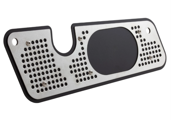 Embellecedor de escape basculante para Vespa GTS/GTS Super/GTV/GT, negro/plateado