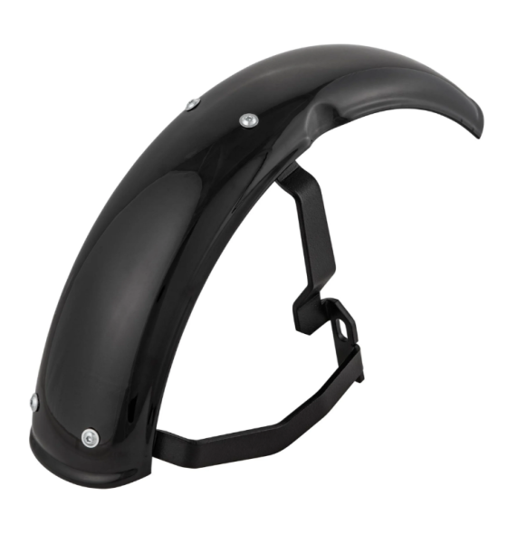 Guardabarros 2.0 Garelli para Vespa PX 80-200ccm, metal negro brillante, soporte negro