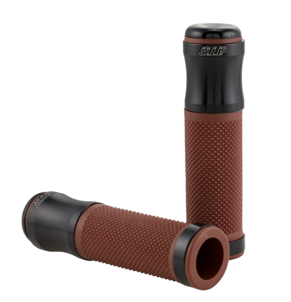 Puños Ø 24/24 mm, L 125 mm para Vespa PX 125-200cc, negro brillante/marrón