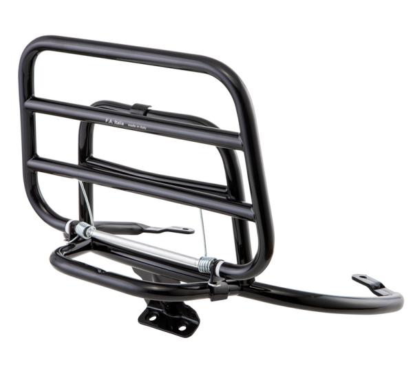 Portaequipajes trasero para Vespa Primavera /Sprint 50-150ccm, plegable, negro brillante