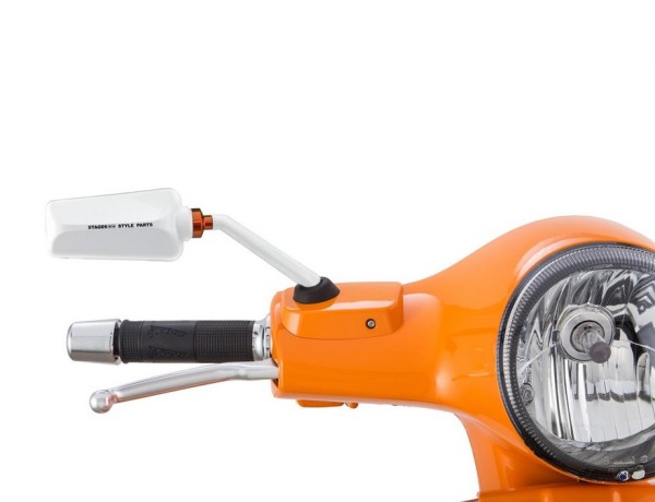 Espejo Stage6 F1 para Vespa, derecho, blanco