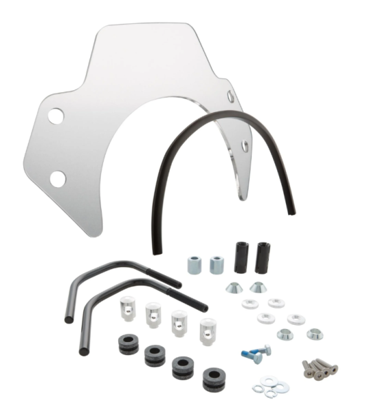 Mosquitera para Vespa Primavera/Elettrica 50-150cc 2T/4T, soportes negros, transparente