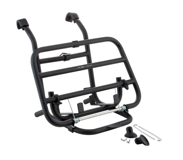 Portaequipajes delantero para Vespa PX 80-200cc, plegable, negro