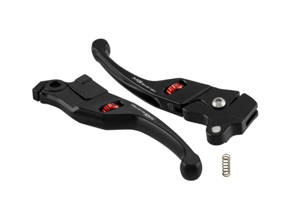 Juego de palancas deportivas de freno MG Biketec en negro para Vespa Primavera /​Sprint 50-150 cc 4T (24-) Euro5+