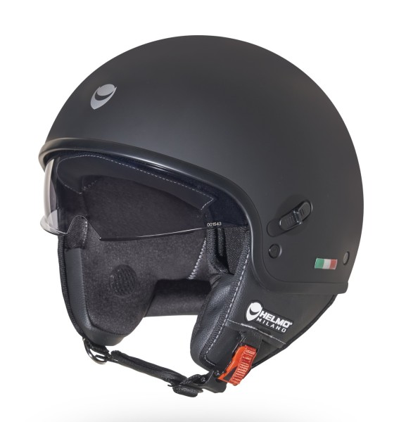 Helmo Milano Demi Jet, Puro Slider, negro mate