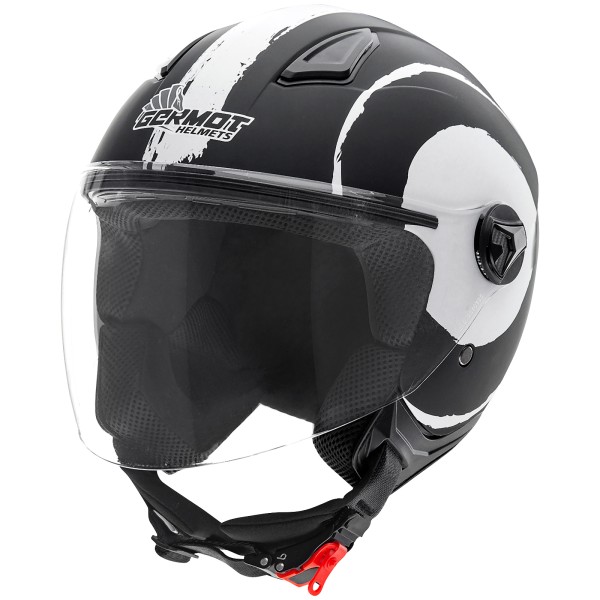 Casco Germot GM 196, blanco/negro mate
