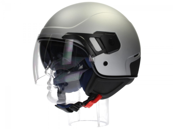 Casco jet Piaggio PJ gris mate