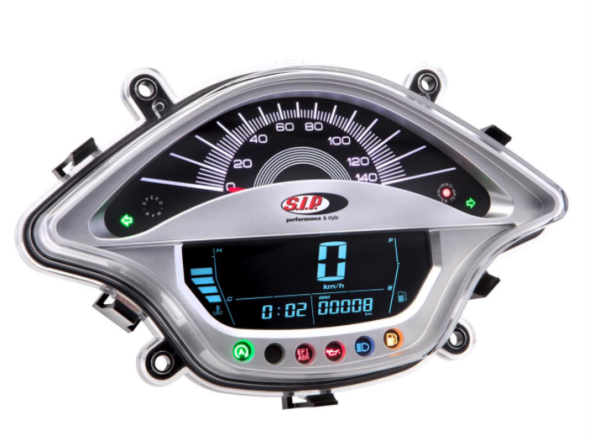 Cuentarrevoluciones/velocímetro para Vespa Primavera/​Sprint 50-150ccm 2T/​4T AC, plata