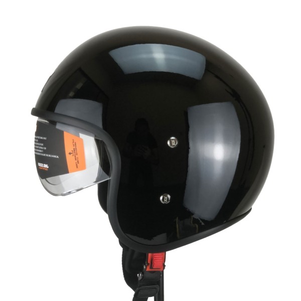 Casco jet Axxis Hornet Fiber SV, liso, negro brillante, fibra de vidrio, ECE 22.06