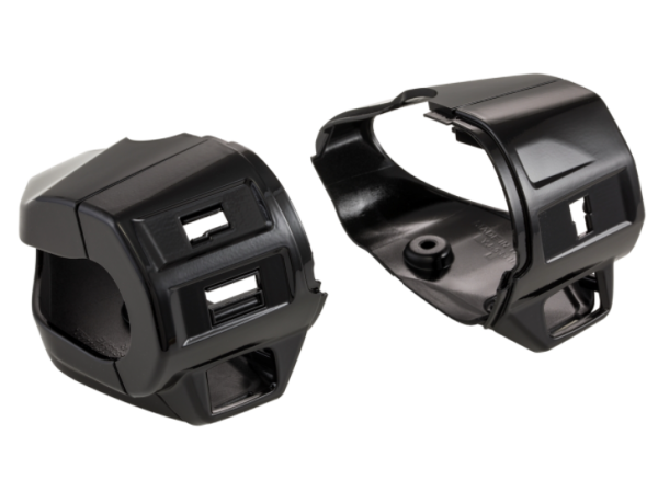 Cubierta de la unidad de interruptores, derecha/izquierda, delantera/trasera para Vespa Primavera/​Sprint, negro brillante