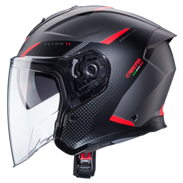 Casco Caberg Flyon II Boss gris mate/rojo negro