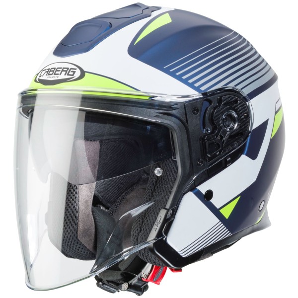 Casco Caberg Flyon Rio, azul mate/blanco-amarillo fluorescente
